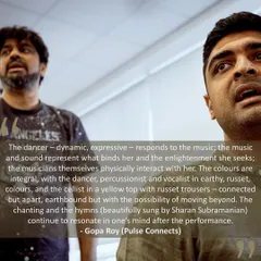 A review of my work *Abandhana*. It's always insightful to see how audiences and critics connect with a piece. This feedback speaks to the power of the music, the chanting, and the earthy colors of the production.