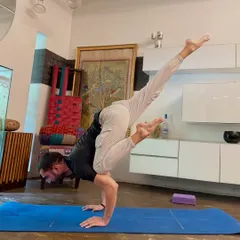 Eka Pada Bakasana, the One-Legged Crane Pose. This arm balance challenges not only your strength but also your focus and ability to integrate your entire body.