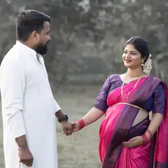 Celebrating your journey with traditional elegance is always special. Here, I captured a quiet, romantic moment between the couple during their outdoor maternity shoot, with the beautiful silk saree adding a timeless grace to the photograph.
