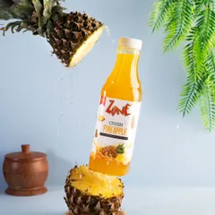 Creating dynamic and gravity-defying shots like this is a passion of mine. This levitation photograph for a pineapple crush was achieved through a multi-shot composite process, designed to stop the scroll and capture immediate attention on social media.