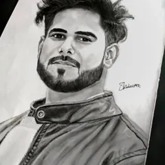 A finished realistic portrait sketch. I sign every piece of my work.