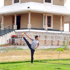 This is Trivikramasana, a challenging standing pose that honors Lord Vishnu's incarnation as Vamana. Each asana I teach carries a story, and understanding these mythological roots adds a deeper layer of meaning and purpose to our physical practice.