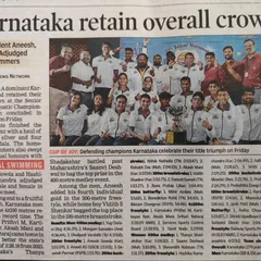 A Times News Network report on Karnataka retaining the overall crown at the Senior National Aquatic Championship.