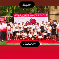 Our 'Super Juniors' group posing for a photo at the Intra-Basketball League. Congratulations to all the players for their fantastic performance.