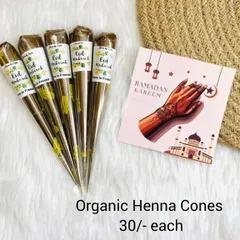 Stock up on my fresh, organic henna cones for your next event. They are perfect for artists or anyone who loves creating detailed mehndi designs.