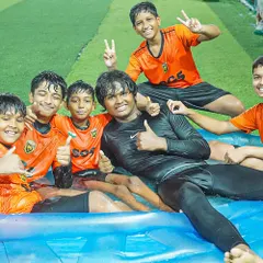 Recovery and team bonding go hand in hand. Our players enjoying a well-deserved ice bath session with their coach after a tough training.