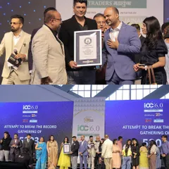 On stage with the team and the official Guinness World Records certificate. A proud moment for everyone involved.