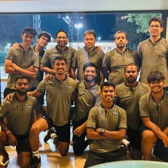 The full Yellow Batch team, including players and coaches, after a successful event. We are one big tennis family.