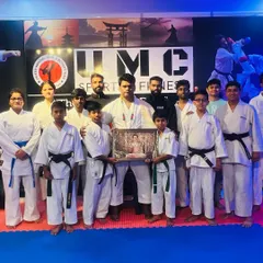 Our students present a gift to Sensei Mayur Bansode as a token of appreciation for sharing his knowledge with us.