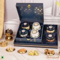 For a grand gesture, the Samasta Six Jars Hamper is an excellent choice. This luxurious box contains six different varieties of healthy and indulgent treats, from roasted nuts to granola, making it a truly unforgettable Diwali gift.