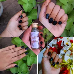 For my sisters looking for a beautiful, halaal way to color their nails, I present my handmade black nail henna. It gives a stunning, bold black color, is completely organic, and is wazu-friendly.