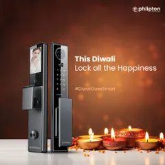 This Diwali, lock all the happiness inside. My smart lock is shown here in a festive setting, symbolizing how it protects the joy and celebration within your home.