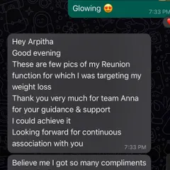 This client's message made my day. She achieved her weight loss goal for a reunion, got rid of severe gastritis, and saw a huge improvement in her stamina and skin. It shows how a targeted, supportive plan delivers results.