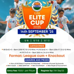 Get ready for the IUFA Elite Cup 2025. This poster gives you all the details for one of our most exciting youth football tournaments, featuring a league-plus-knockout format to guarantee more game time for every team.