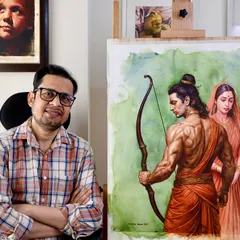 Some paintings are a form of prayer. Here, I wanted to capture the divine bond between Shree Ram and Sita. This piece is a journey into spiritual art, exploring how to convey strength, grace, and devotion through anatomy, color, and composition.