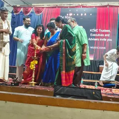 A group of us on stage during the inauguration in Mysore. It was a beautiful start to a festival celebrating the compositions of the great Vasudevacharya.