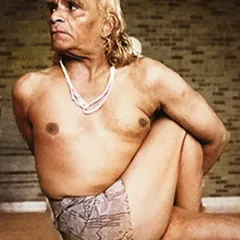 My Guruji, B.K.S. Iyengar, in a seated twist. His life was a testament to how the practice of yoga, by the grace of God, can light the lamp of the inner core, allowing one to see the same light of the soul in all beings.