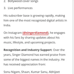 I feel so grateful to have my work recognized by legends in the music industry. This article mentions the appreciation I've received from greats like Sonu Nigam and Shaan.
