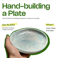 In our hand-building workshop, you'll learn to create a plate using the slab technique. It's a great way to get a feel for clay without using the wheel.