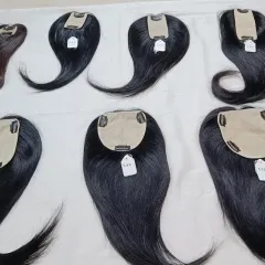 This image displays a range of my hair toppers, from smaller pieces for minimal thinning to larger ones for more significant coverage, all made with 100% human hair.