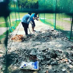 A new pitch is being prepared for net practice. We believe in providing the best facilities for our players, and that starts with a quality pitch to practice on.