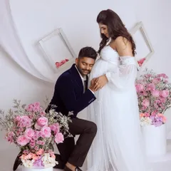 One of our favorite couple maternity poses. There is something so tender about a partner listening to the baby bump, a quiet moment of connection that we feel so lucky to capture.