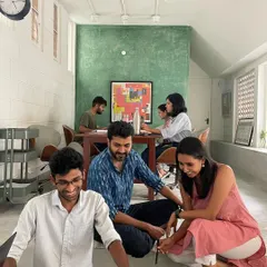 Talking shop is what we do best. Here's a glimpse of our team collaborating on a design, with discussions happening everywhere from the table to the floor.