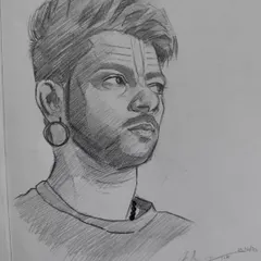 A self-portrait sketch. This was a personal piece where I used simple blocking to establish the basic shapes and then added detail with cross-hatching, a fundamental skill for any budding portrait artist.