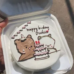 An adorable bento cake for a birthday, featuring the cute "Dudu Bubu" bears. These character cakes are so fun to make.
