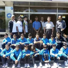 A group photo of our junior team with officials. We teach students to show respect to seniors and authorities both inside and outside the dojang.