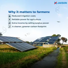 For farmers, switching to solar means tangible benefits. Our solar solutions significantly reduce irrigation costs, provide a reliable power source independent of grid failures, and create an opportunity to earn extra income by selling surplus electricity back to the grid.