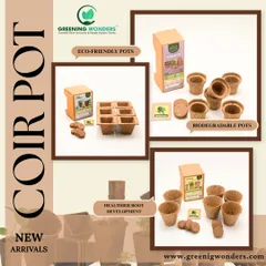 Our coir pot starter kits are perfect for anyone beginning their gardening journey. These 100% biodegradable pots are made from coconut husk fibers, which promote healthier root development by allowing roots to grow freely.