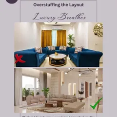 Luxury breathes. Overstuffing a layout, even in a large home, makes it feel cluttered and small. We design with negative space to ensure your interiors feel expansive, calm, and truly luxurious.