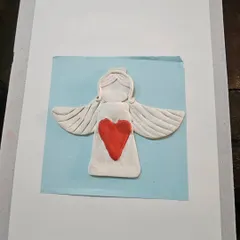 A beautiful clay angel with a heart, created during a Christmas workshop I conducted for secondary students at Our Lady of Salvation High School in Dadar.