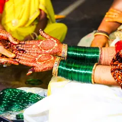 Honoring tradition is so special. Here is a beautiful henna design for a South Indian 'bale shaastra' or bangle ceremony.