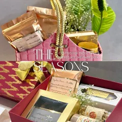 A "Mithaas Bhara Tohfa" is a testament of love. This collage showcases two of my popular hamper styles, one in a chic pink basket and the other in a classic red box, both filled with an assortment of my finest creations.
