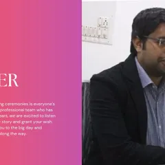 As the leader of this service, my commitment is to guide you personally through this important journey. I believe in listening to your story and providing endless advice to help you prepare for your big day and the life that follows.