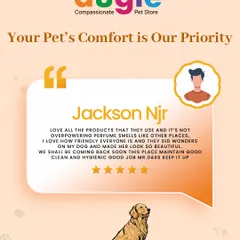 Your pet's comfort is our top priority. Thank you, Jackson, for noticing the gentle, non-overpowering products we use and the friendly, beautiful work our team does. We're so glad you'll be back!