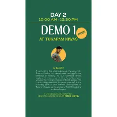 The schedule for my live sketch demo at Tukaram Niwas during the Nagpur Sketch Fest. It was an honor to be part of such a great lineup.
