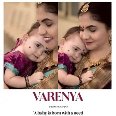 A heartwarming diptych of a mother and her baby girl. The images capture the tender bond and affection between them, with the baby snuggling close to her mother.