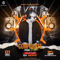 A poster for a Corporate Friday Night event. I'm experienced in providing entertainment for corporate clients and events.