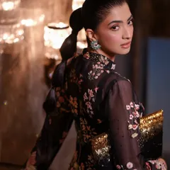 Another angle of the modern bubble ponytail from India Couture Week. This shows how a simple concept can be elevated into a high fashion statement.