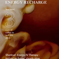 If you rely on multiple cups of coffee just to get through the day, our Energy IV Therapy is a more effective solution. It provides an instant, clean recharge without the caffeine crash, helping you feel revitalized while supporting a steady, healthy glow.