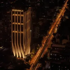 The ID Origins tower in Mumbai demonstrates my use of calligraphic architectural strokes to revitalize an existing structure. The illuminated facade acts as a visual marker in the dense urban fabric, blending art with function while seamlessly integrating the old with the new.