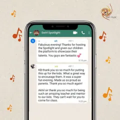 "Fabulous evening! Thanks for hosting the Spotlight." Messages like these from parents make all the hard work worthwhile. It's a joy to provide a platform for their children to shine.