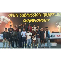We win as a team. This is our crew after a successful run at the PKD Submission Grappling tournament. Every trophy and medal is a shared victory for the entire Bengaluru MMA family.