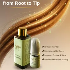 My Ayurvedic Hair Oil is designed to transform your hair from root to tip by reducing hair fall, strengthening roots, and preventing premature greying.