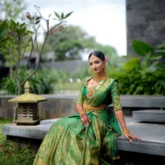 The complete bridal look, from the expertly draped saree to the perfectly placed jewelry and makeup. I ensure every element comes together to create a picture-perfect bride.
