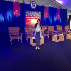 On the grand stage for the Alliance University Convocation. Hosting academic events like a convocation requires a tone of dignity and celebration, and I was honored to guide these graduates into their next chapter.