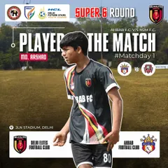 Mohd. Arshad earning the Player of the Match award in the HCL Delhi Future Stars Youth League for his grit, vision, and composure.